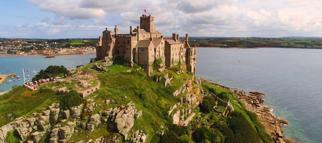 St Michaels Mount Drone shot