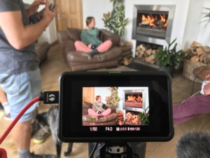 Fireside filming in our studio