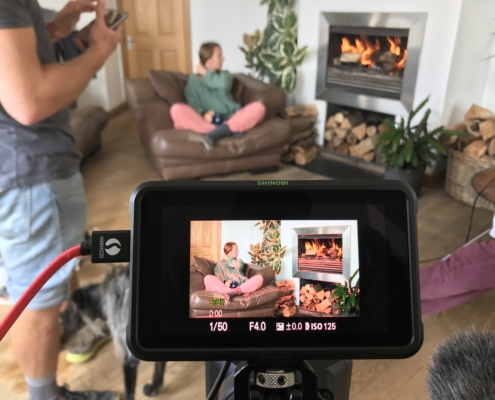 Fireside filming in our studio